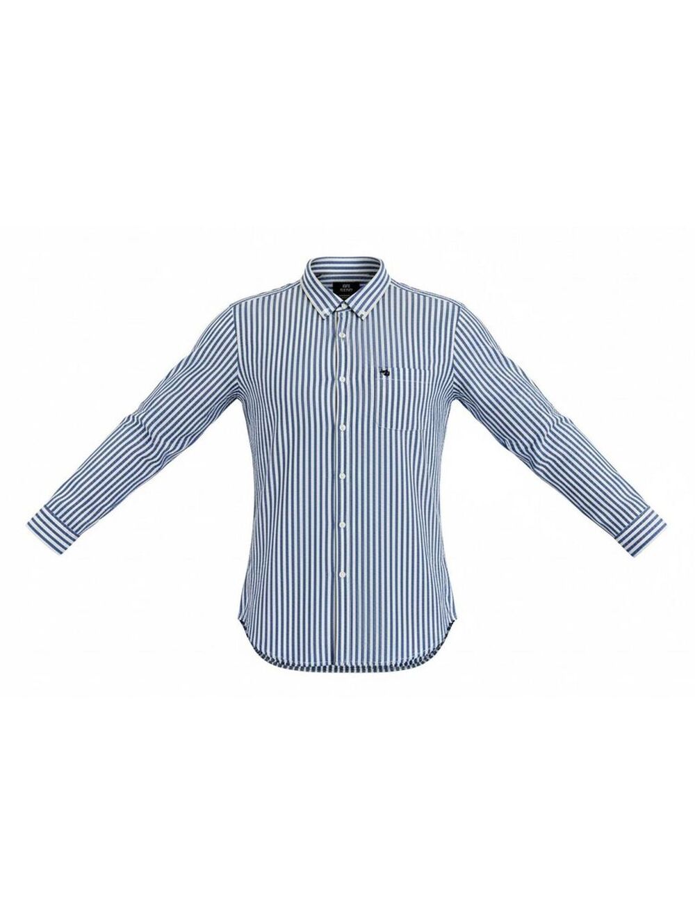 The Bear House Men's XL Bold Stripe Shirt Blue White Coastal Cotton
